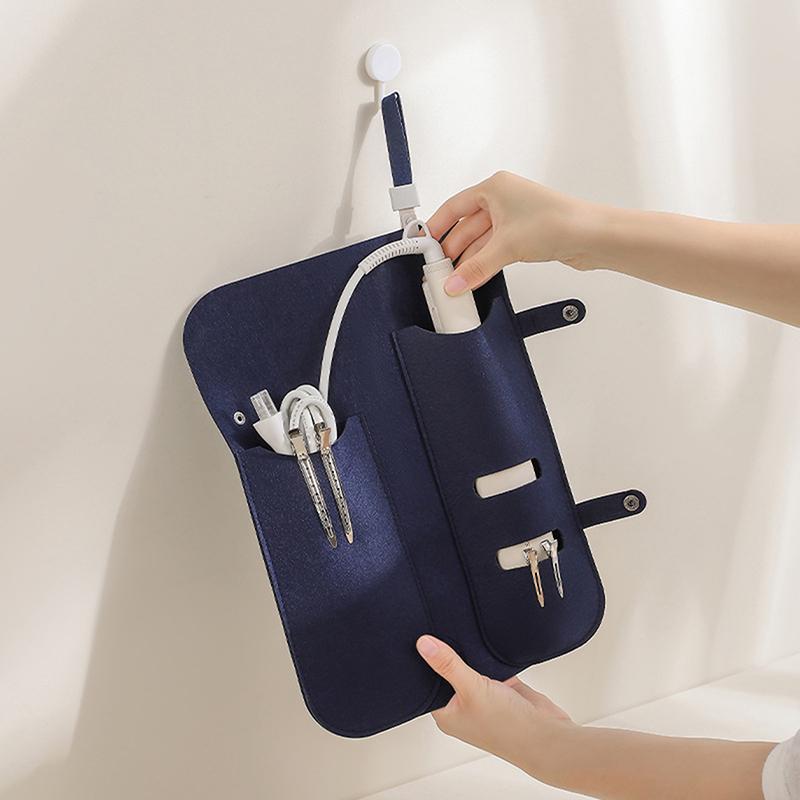 Hair Curling Iron Storage Bag Travel Felt Hair Straightener Storage Bag Flat Iron Organizer Pouch Curling Iron Insulation Mat