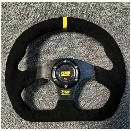 New OMP Steering Handle body 13 inches Suede leather Refurbished for competition Handle wheel Only 1 item Yellow