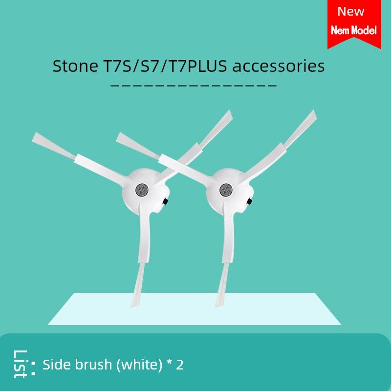 

Fit Stone S50 Sweeping Robot Tire Leather T4/T6/T7pro Accessories P5 Replacement Wheel G10s Wheel Cover [[G10/T7S/T7Plus] 2 White Side Brushes