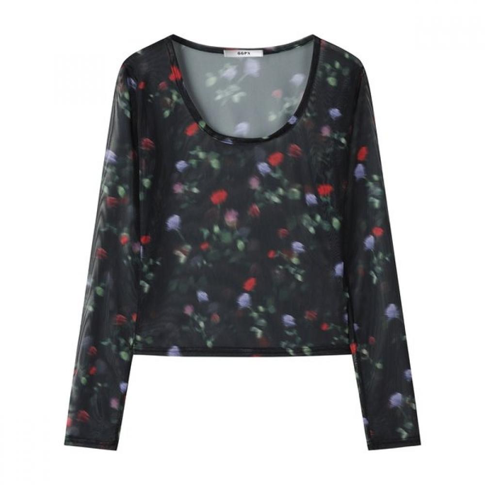 Ggpx New York Sheer Flower Blouse Gq8sh039f
