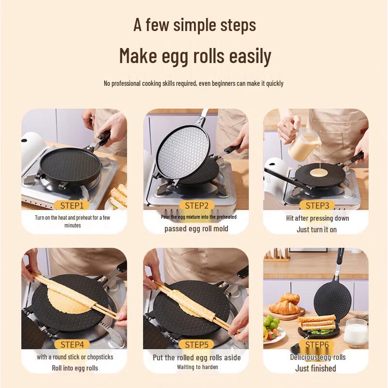 Baijie Non-Stick Egg Roll and Pancake Skillet