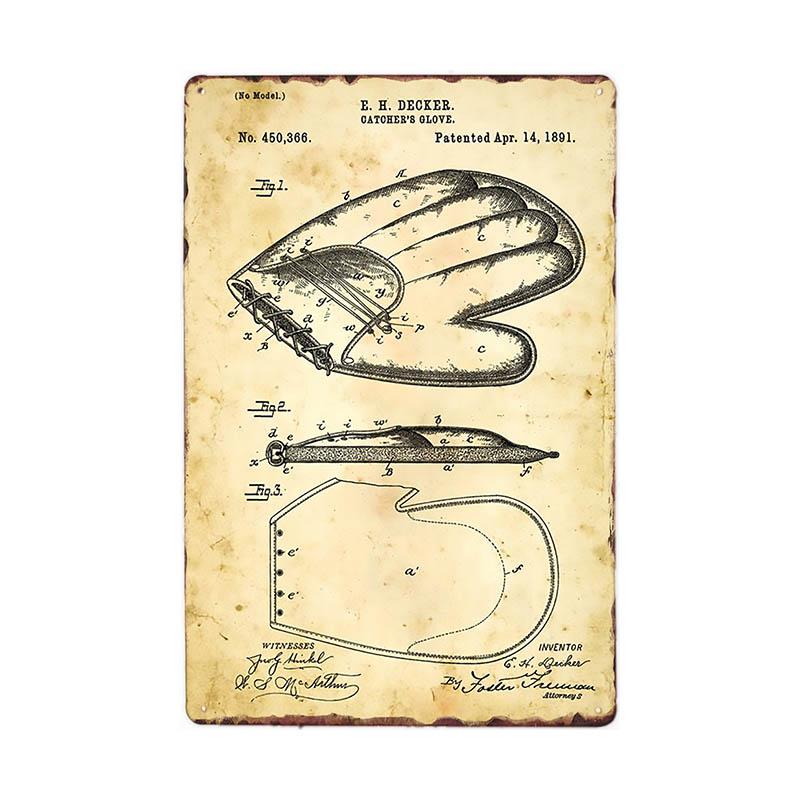 

Абстрактная бейсбольная металлическая табличка, винтажный оловянный плакат, настенный художественный декор, домашний декор для тренажерного зала, клуба, спальни, железная живопись 20x30cm