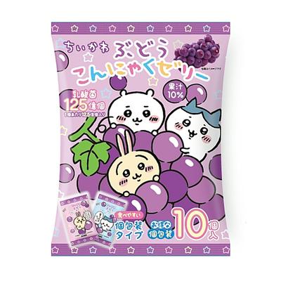 Konnyaku Park Chikawa Grape Konnyaku Jelly Individually Wrapped Type One Bite Konjac Jelly 1 Bag of 10 Pieces X 12 Bags