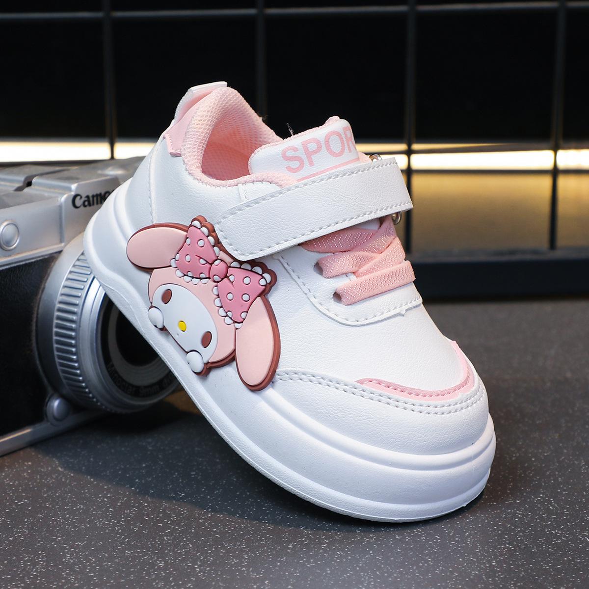

Kids Casual Shoes Sanrio PU Leather Comfort Spring Running Shoes For Children Anti-slip Breathable Purple Pink Size 18-29 25