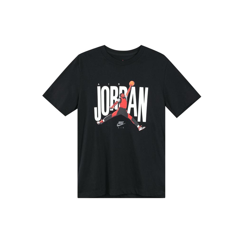 Air Jordan Printed Letter Logo Crew Neck T-Shirt Men Tops Black CJ6307-010