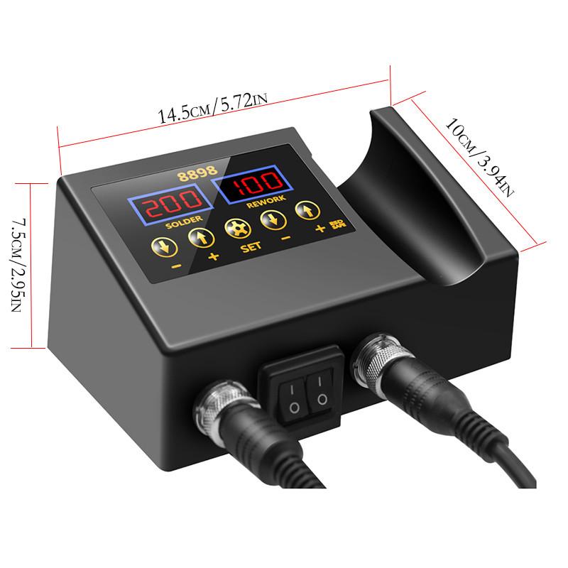 8898 SMD Rework Soldering Station 2 In 1 Hot Air Soldering Iron LCD Digital Display Welding Station BGA PCB IC Repair Tool