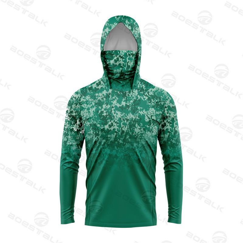 Camouflage Luya Long-sleeved Fishing Clothes Outdoor Quick-drying Breathable Ultraviolet-proof Mask Hooded Men XXS