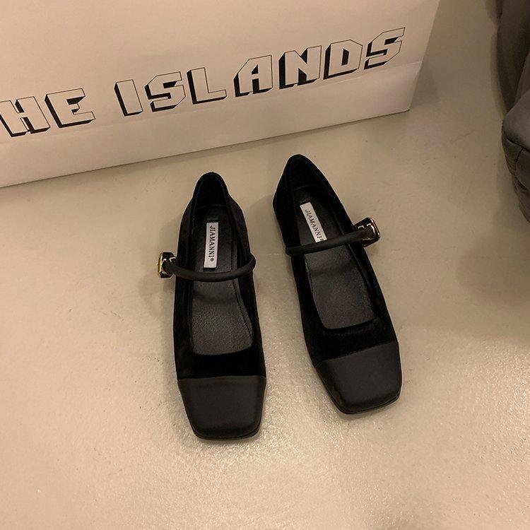 [Armano] Square Head Mary Jane Shoes Women's Commuting Word Belt 2025 New Model with Skirt Temperament Single Shoes