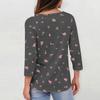 3/4 Sleeve Shirts For Women  Print Graphic Tees Blouses Casual Plus Size Basic Tops Pullover