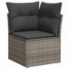 9 Piece Grey Garden Sofa Set with Cushions