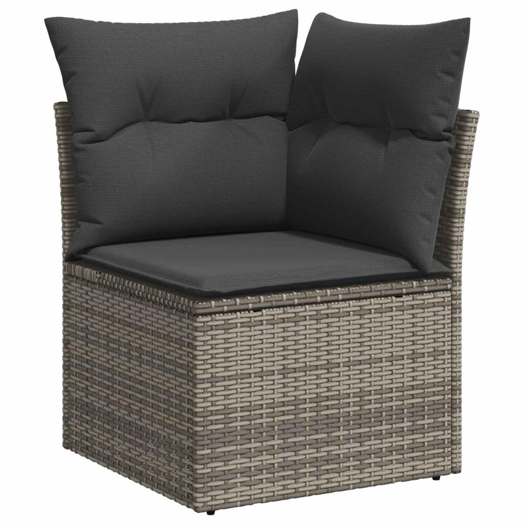 9 Piece Grey Garden Sofa Set with Cushions