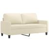 2 Seater Sofa Cream 140 cm Faux Leather