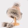 Plush knitted hat women's winter plush thickened imitation fur wool hat cute hairball ear hat
