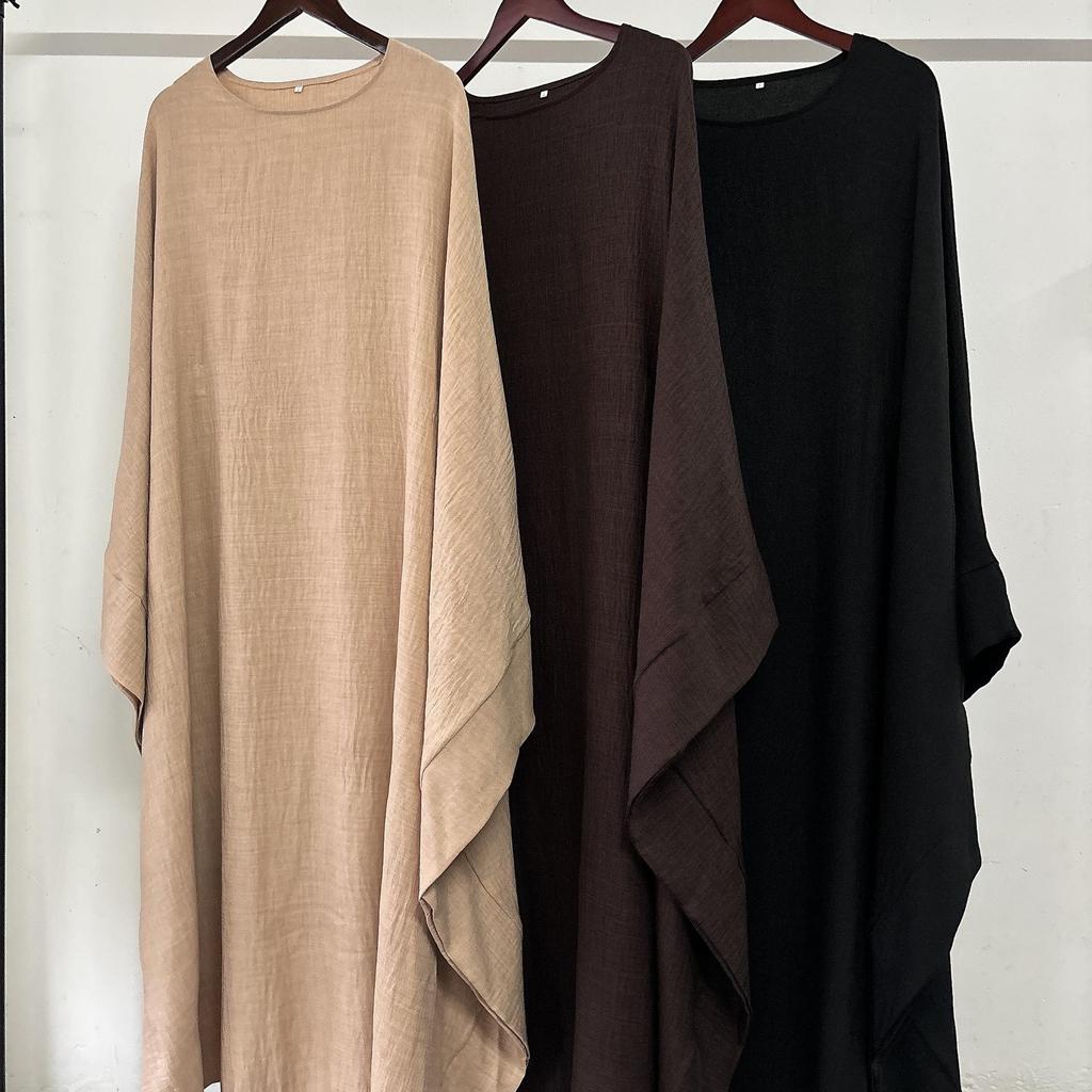 Yiduo Duo Waist-Slimming Batwing Sleeve Dress with Belt
