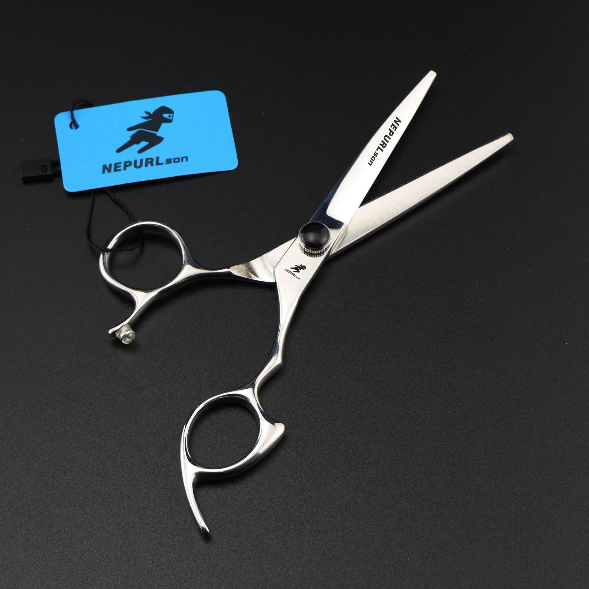 Naipusen 6.0  Black Gem Hairdressing Scissors - Straight Shears for Bangs