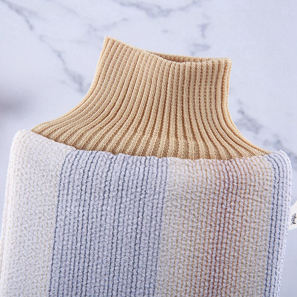Cotton Bath Towels for Men and Women Vertical Pattern Bath Glove Scrub Towel