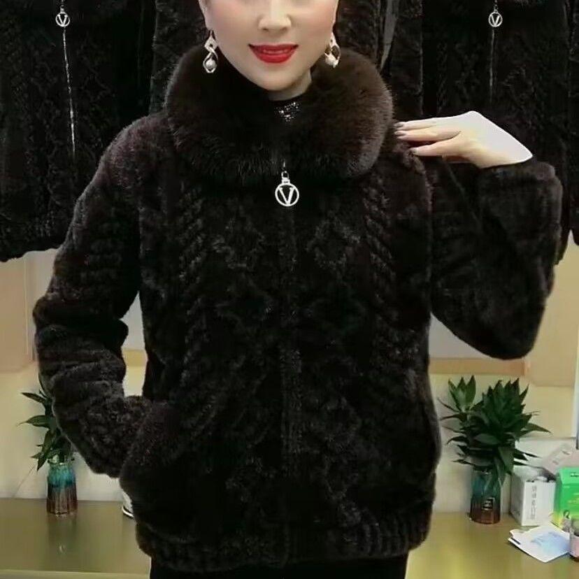 High-end Women Fur Coat Faux Mink Velvet Overcoat  New Female Thickened Fur Integrated Warm Coats Femme Short Top Winter