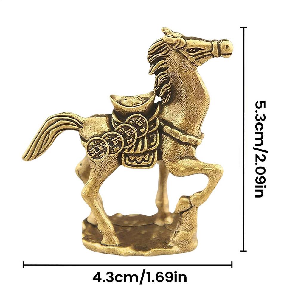 

Horse Sculpture Brass Golden Coin Design Ornament Chinese Horse Statue For 2026 Lunar New Year Christmas Birthday Holiday Home