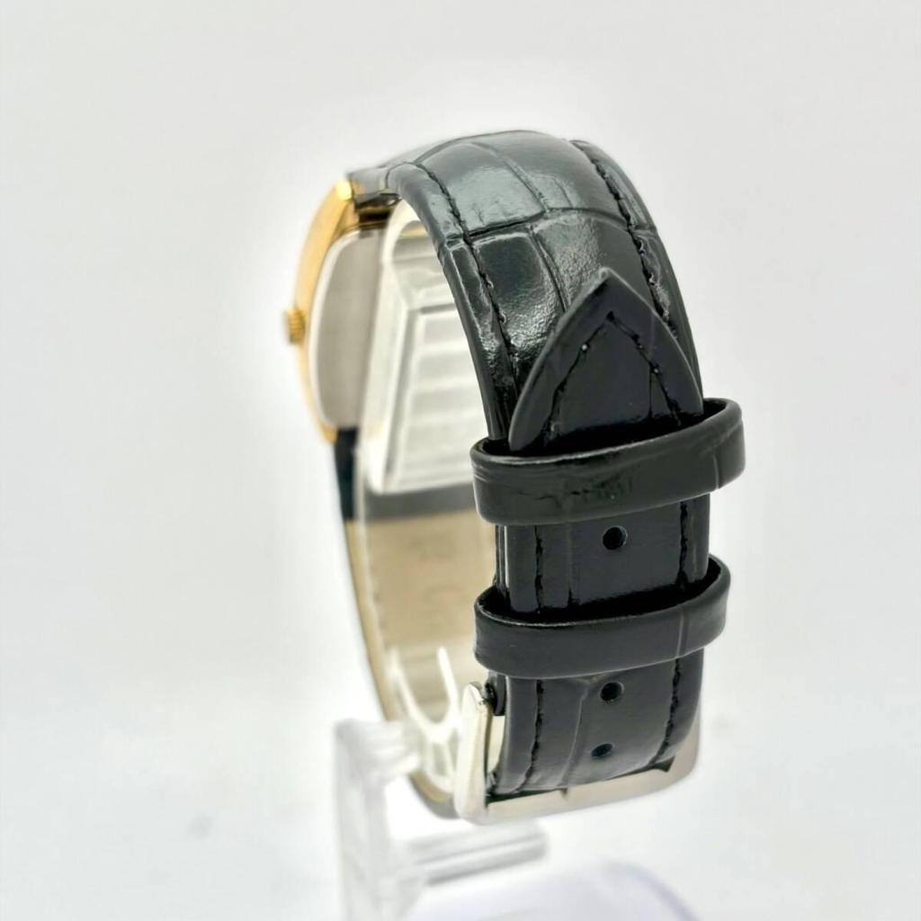 Used [New Battery] SEIKO Men's Watch Gold Rectangular 7431-5390 581035 New Strap