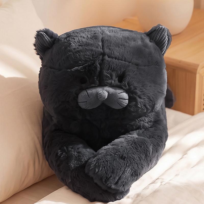 110Cm Cute Cat Plush Long Stuffed Soft Lying Cat Cushion Lovely Black Cat Nice Birthday Gifts