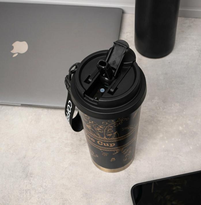 316 Vacuum Flask Coffee Cup Light Luxury Accompanying Lily of the Valley Flower Water Cup Light Luxury Style