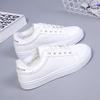 Women's Fleece-Lined White Winter Sneakers, 2025 Korean Style Casual Flats.