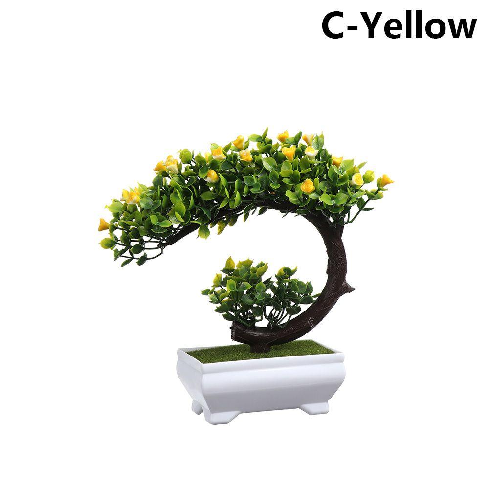 Ornamento Topiária Pinheiro Bonsai Artificial Decoração de Casa Simulação Vaso Plantas Realistas