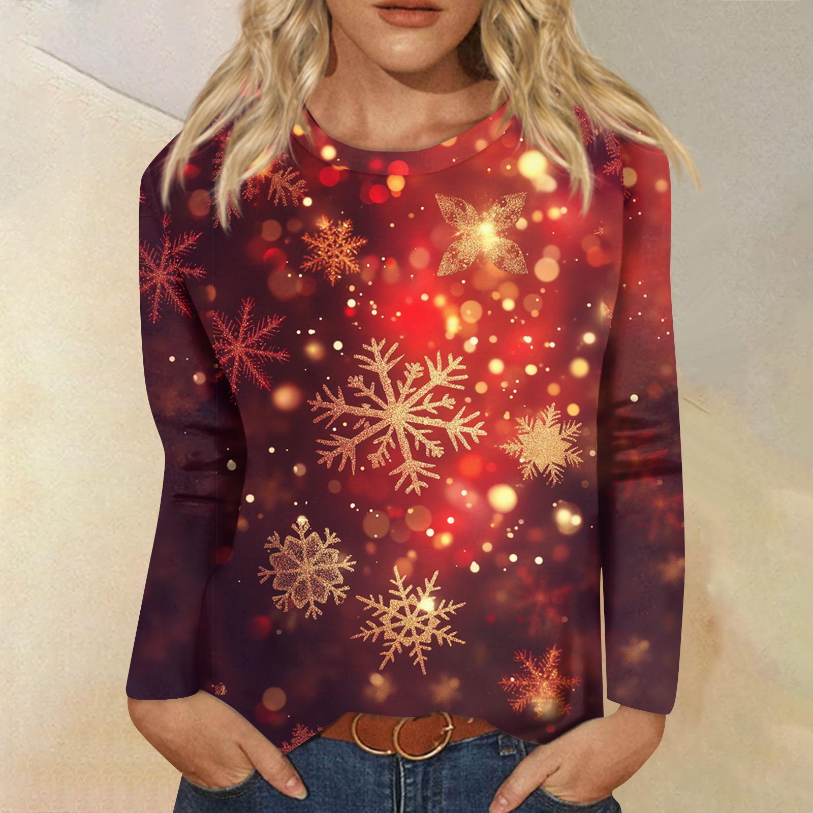 

Женская модная повседневная кофта с длинным рукавом и принтом, с круглым вырезом XXXL винный