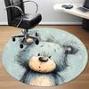 1pc Bear Cub Office Round Area Rug, Indoor Mat Suitable ForOffice, Under Office Chairs Bedroom Living Room Home Decor, Room Deco  D029