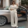 New French Long-sleeved Shirt Set, Loose Casual Fashion Temperament 1116 Spring and Summer High-end Commuting Two-piece Set