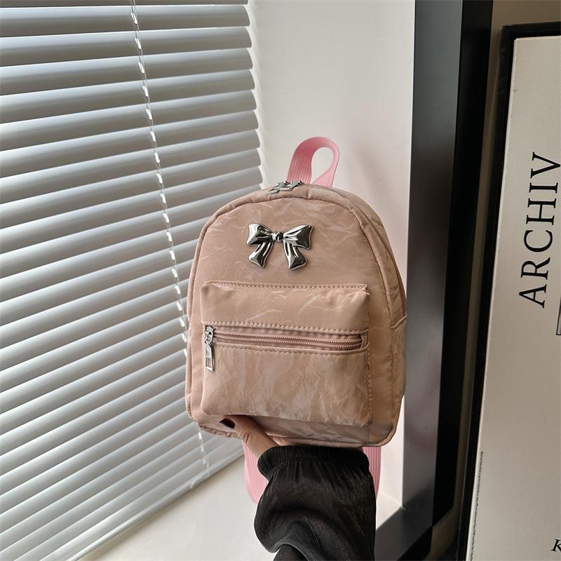Schoolbag Bow Backpack Women's Niche Design Fashion Korean Edition School Bag 1011 Autumn and Winter Lightweight Small Travel Backpack