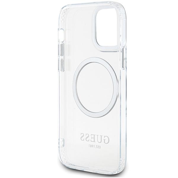 Guess Guhmp12Mhtrms Iphone 12/12 Pro 6.1 Srebrny/Silver Hard Case Metal Outline Magsafe