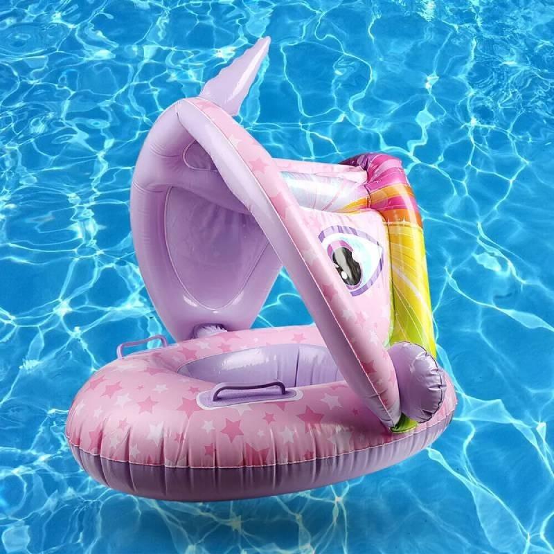 Baby Ring Swimming Sun Canopy Inflatable Toddler Float Swim Seat Aid Tool Toy