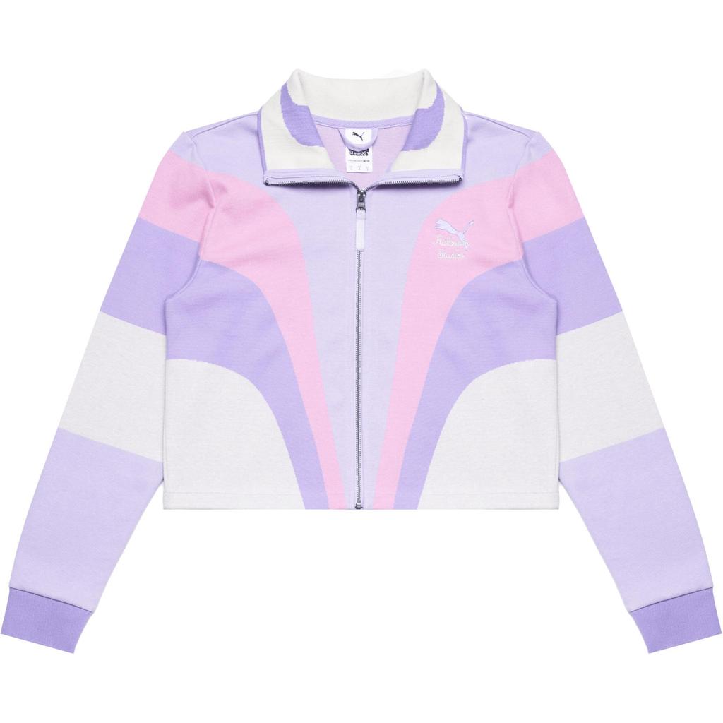 Puma Kid Super Collaboration FW24 Brand Logo Loose Long Sleeve Zip Collar Jacket Women jackets Purple 626705-70