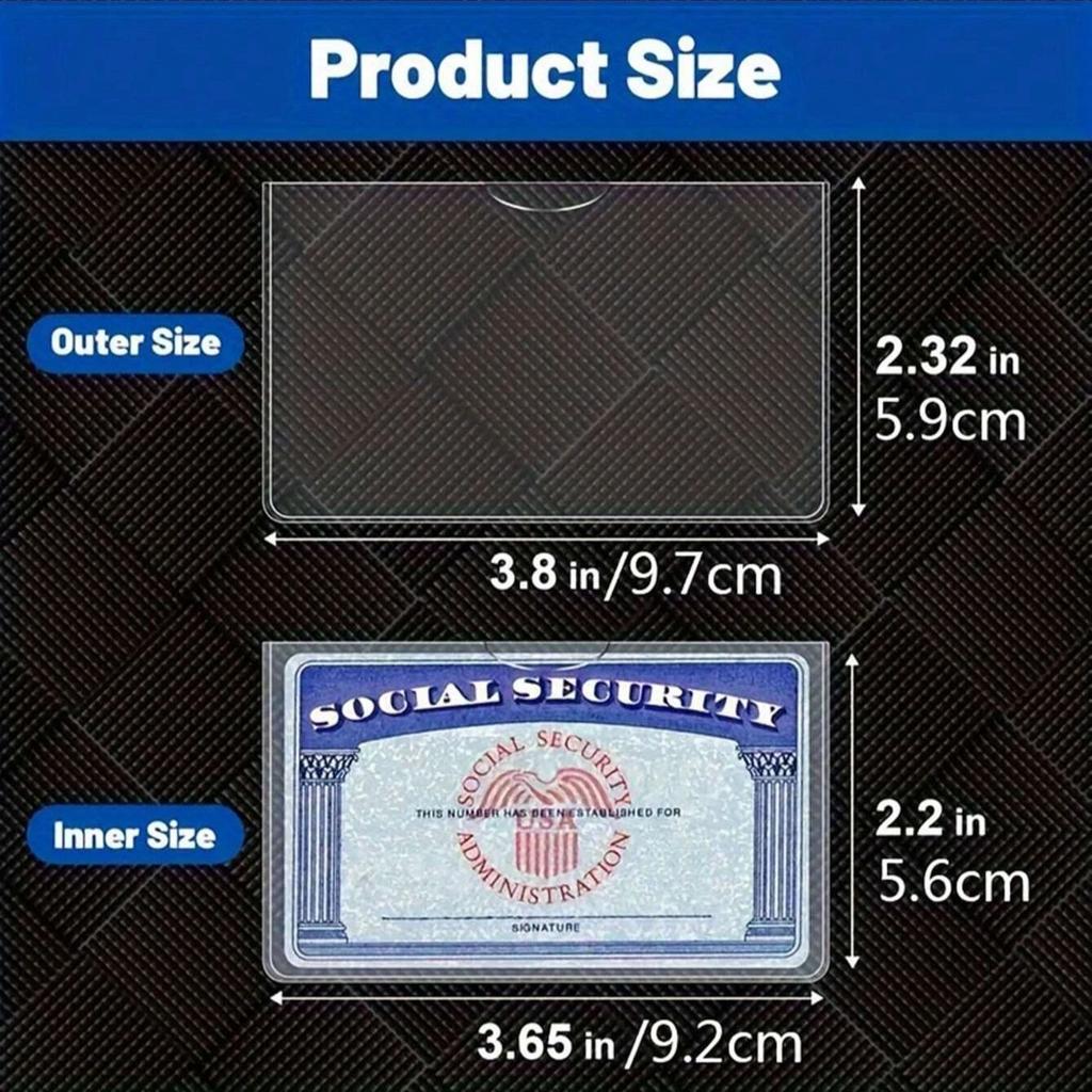 5/10/20Pcs Waterproof PVC Card Protector Sleeves Soft Clear Protective Covers for Social Security Medical Insurance Credit Cards