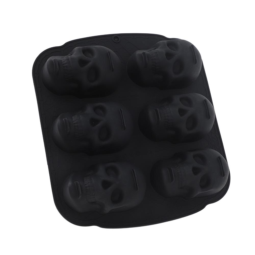 Elasticity Skeleton Head Cake Mold Food Grade Silicone Skull Baking Mold  Halloween
