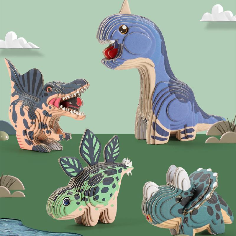 Animal 3d Dinosaur Model Craft Kit Diy Paper Jigsaw Puzzle Kid Toy Educational