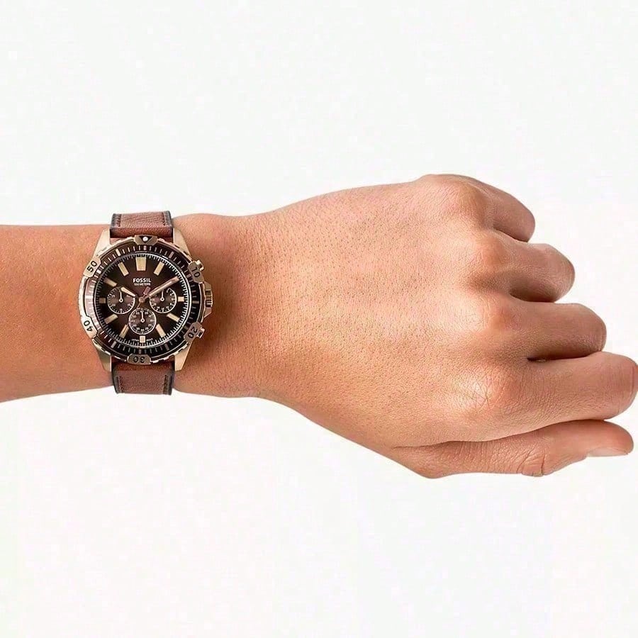 Fossil Garrett Chronograph Medium Brown Eco Leather Men's Watch | FS5867