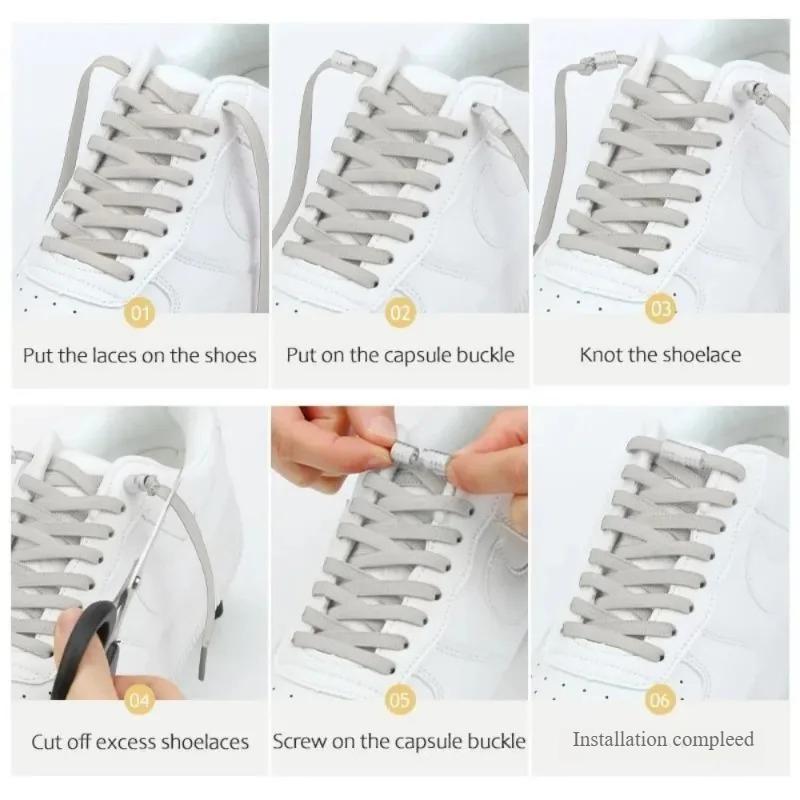 1Pair Stretchable Elastic Shoelaces for Kids Adults Sneakers Running Shoes No Tie Laces Sports Casual Comfortable Shoe Strings