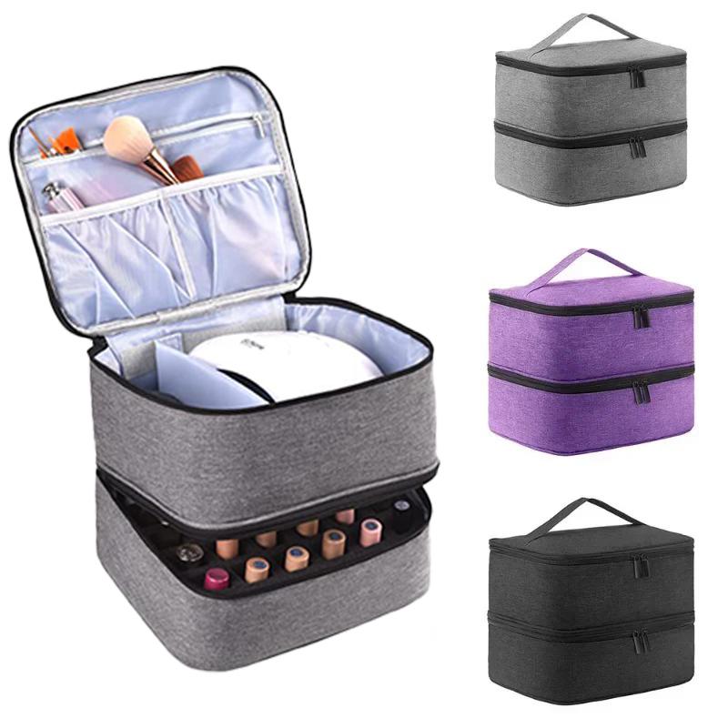 Nail Polish Storage Bag Essential Oil Bag Portable Cosmetic Nail Care Kit Nail Care Tool Storage Box 30 Compartment