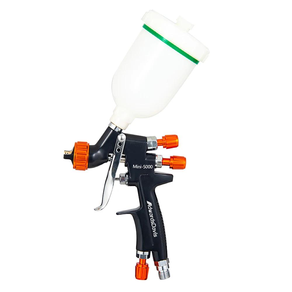 HVLP Mini 5000 Spritzpistole 0,8/1,0 mm Stahl-Düse Schwerkraft-Spritzpistole DIY-Lackierkit Tragbare Auto-Lackierpistole Möbelreparatur-Spritzpistole