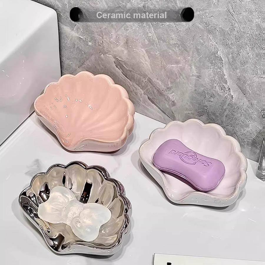 Shell Scented Soap Box Bathroom Soap Holder Drainage Box Toiletries Shelf Luxury Scented Soap Box