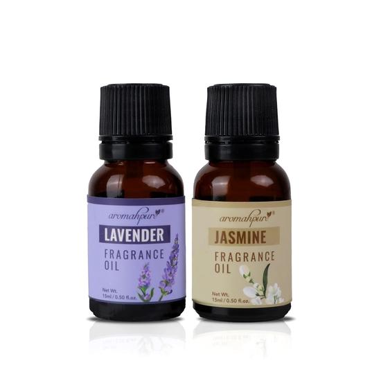 

Aromahpure Fragrance Oil |30 ml|Pack of 2| Lavender, Jasmine Aroma Oil for Home Fragrance|Helps in Concentration, Candles, Air Fresheners, Soaps.