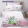 Diddl Custom Name Pattern Bedding,Quilt Set Quilt Cover Pillowcase Home Birthday Gift(1 * Duvet Cover + 2 * Pillowcase, Without Core)