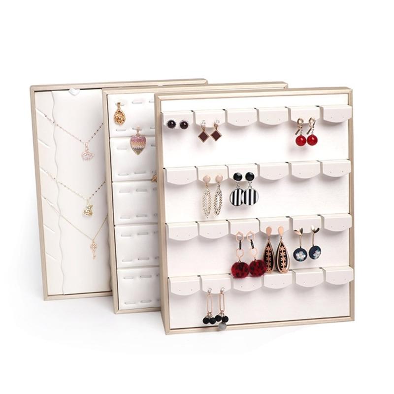 Sturdy Leather Jewelry Display Stand Featuring Weighted Bottom For Tipping Prevention And Effortless Jewelry Arrangement