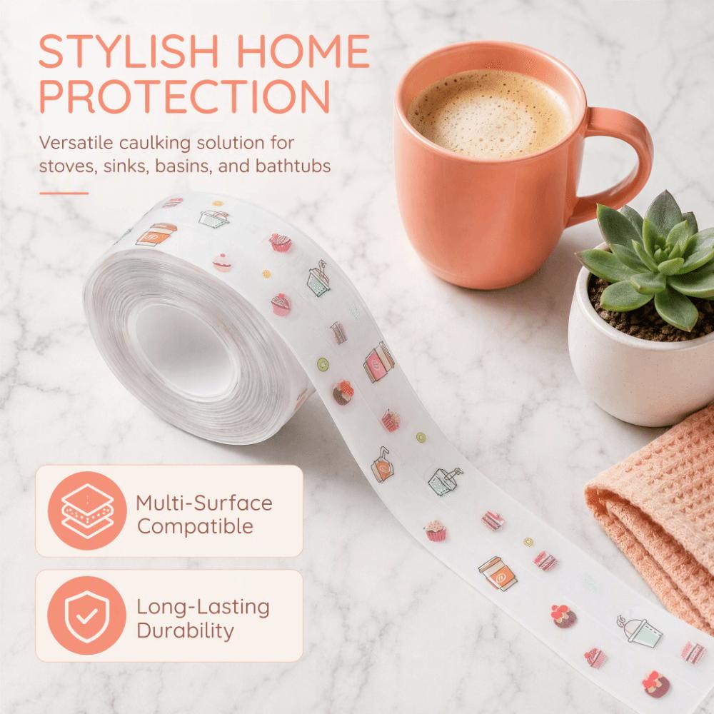 2pcs Waterproof Caulk Tape Self Adhesive Caulk Sealing Tape New Caulk Strip Kitchen