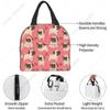 Cute Puppy Pug Dog Lunch Bag Box for Girls Women School Insulated Lunch Bag Reusable Portable Waterproof Cooler Travel Picnic