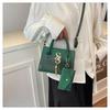 Fashion Solid Color Simple Crocodile Letters Tassel Casual Atmosphere Shoulder Handbag Bag For Women