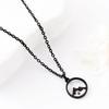 European-American Fashion Metal Necklace: Minimalist Mustard Seed Round Plate, Flat Cross Chain, Stainless Steel