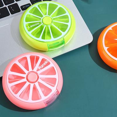 1pc Seven Grid Round Box Sealed Medicine Packaging Box, One Week Medicine Storage Box, Carry Small Medicine Box with You